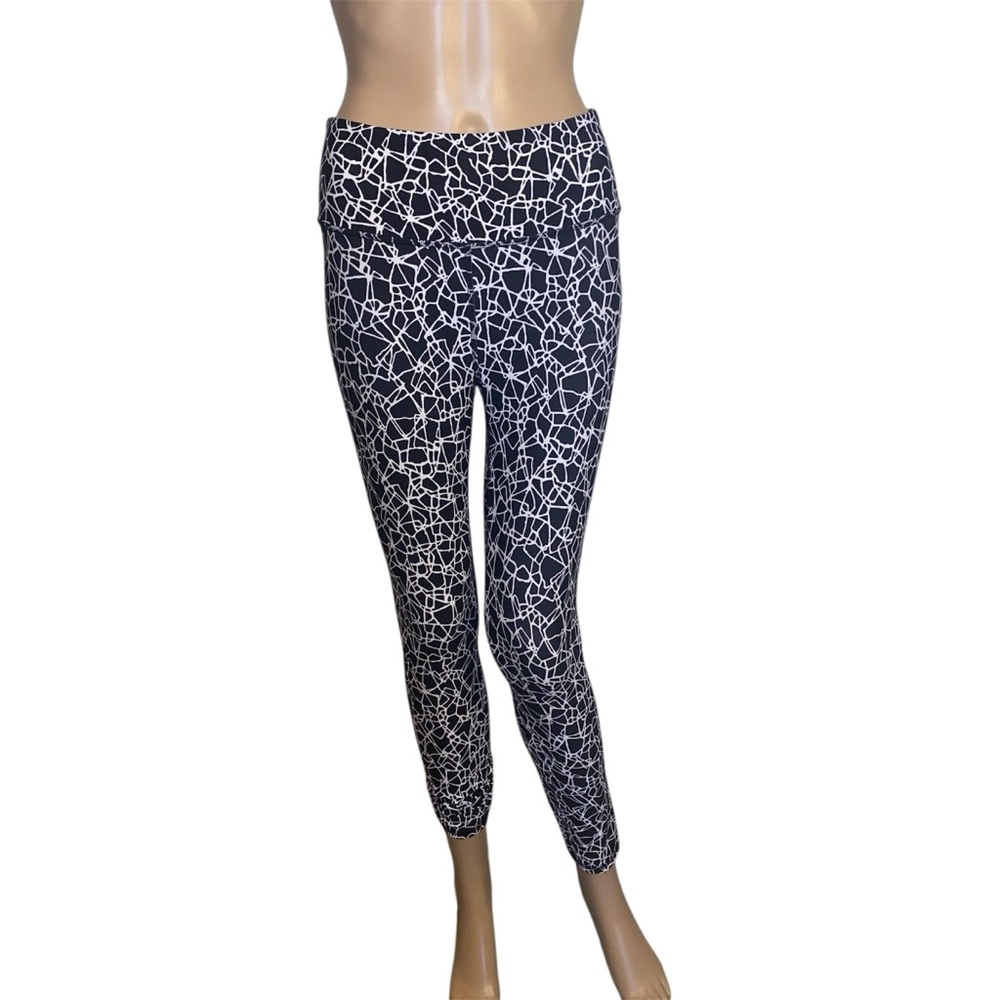 Diane Von Furstenberg X Target Black White Cracked Glass Leggings Sz Medium NWT